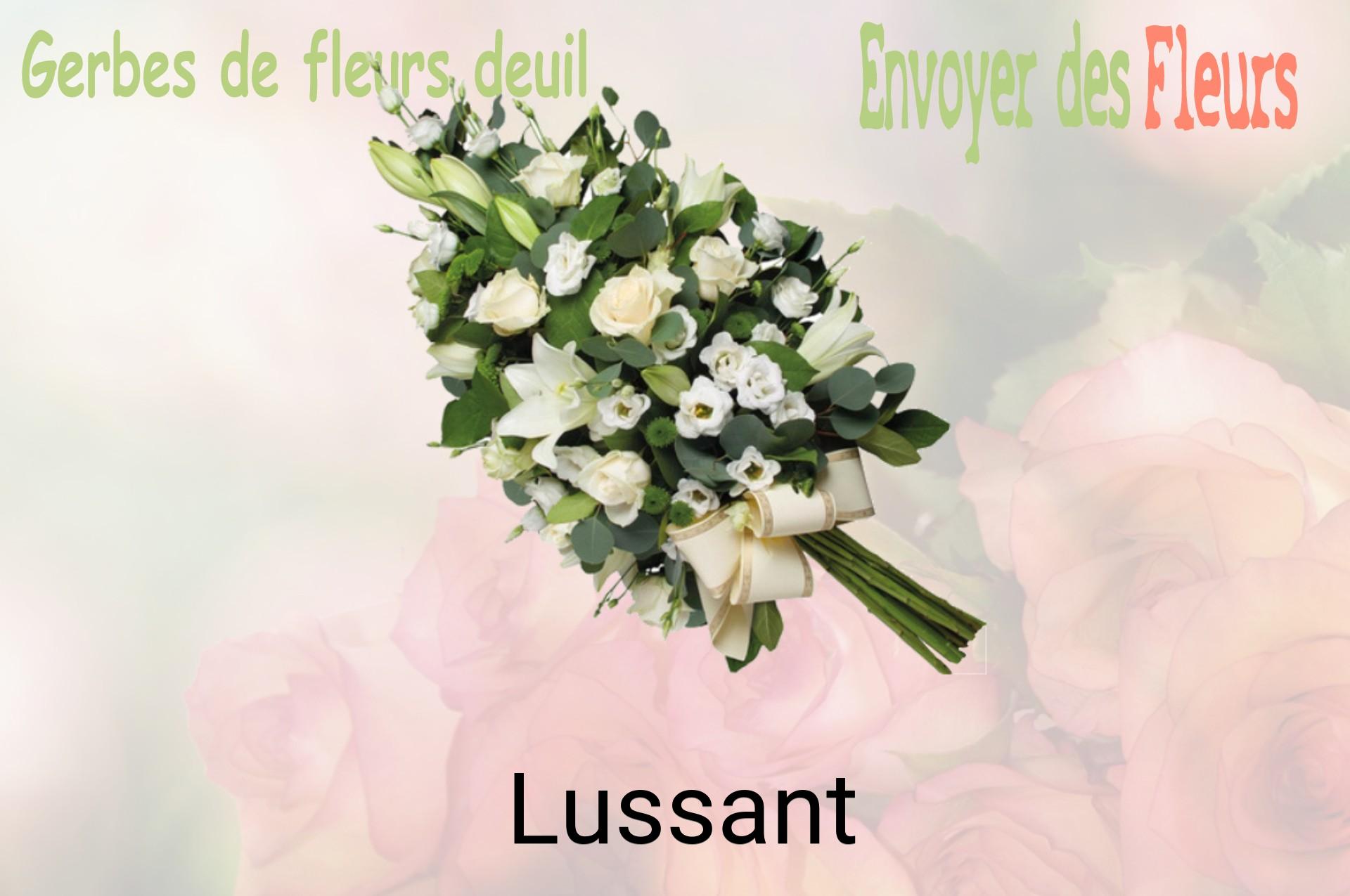 Gerbe de fleurs de deuil livrée à Lussant